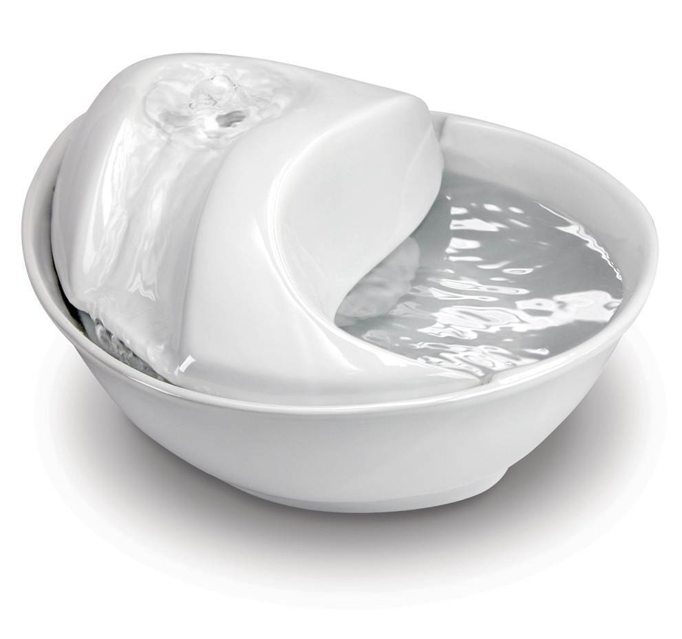 Pioneer Raindrop Ceramic Pet Drinking Fountain 1.7 Ltr - White