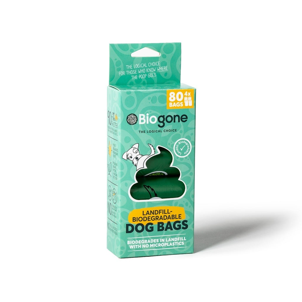 Bio-Gone Biodegradable Dog & Cat Poo Bags - 4 rolls/80 bags