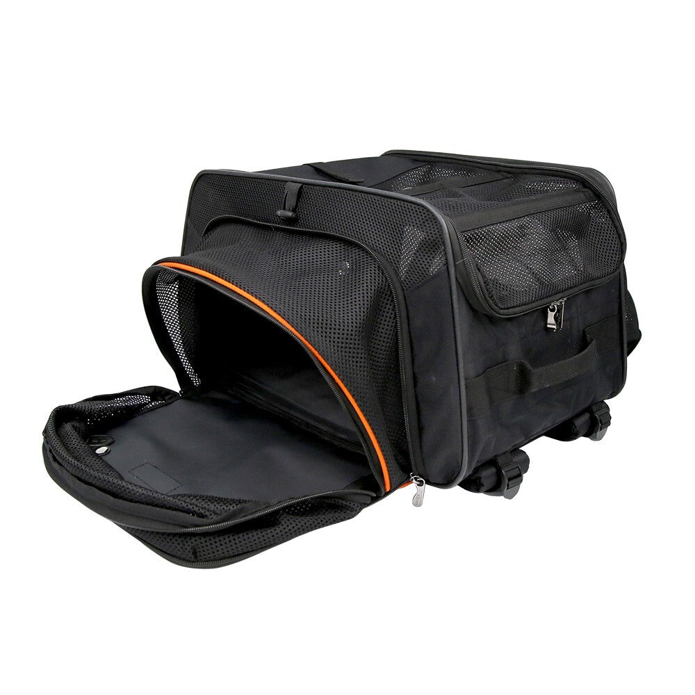 Ibiyaya JetPaw: Expandable Pet Carrier & Backpack - Obsidian/Orange