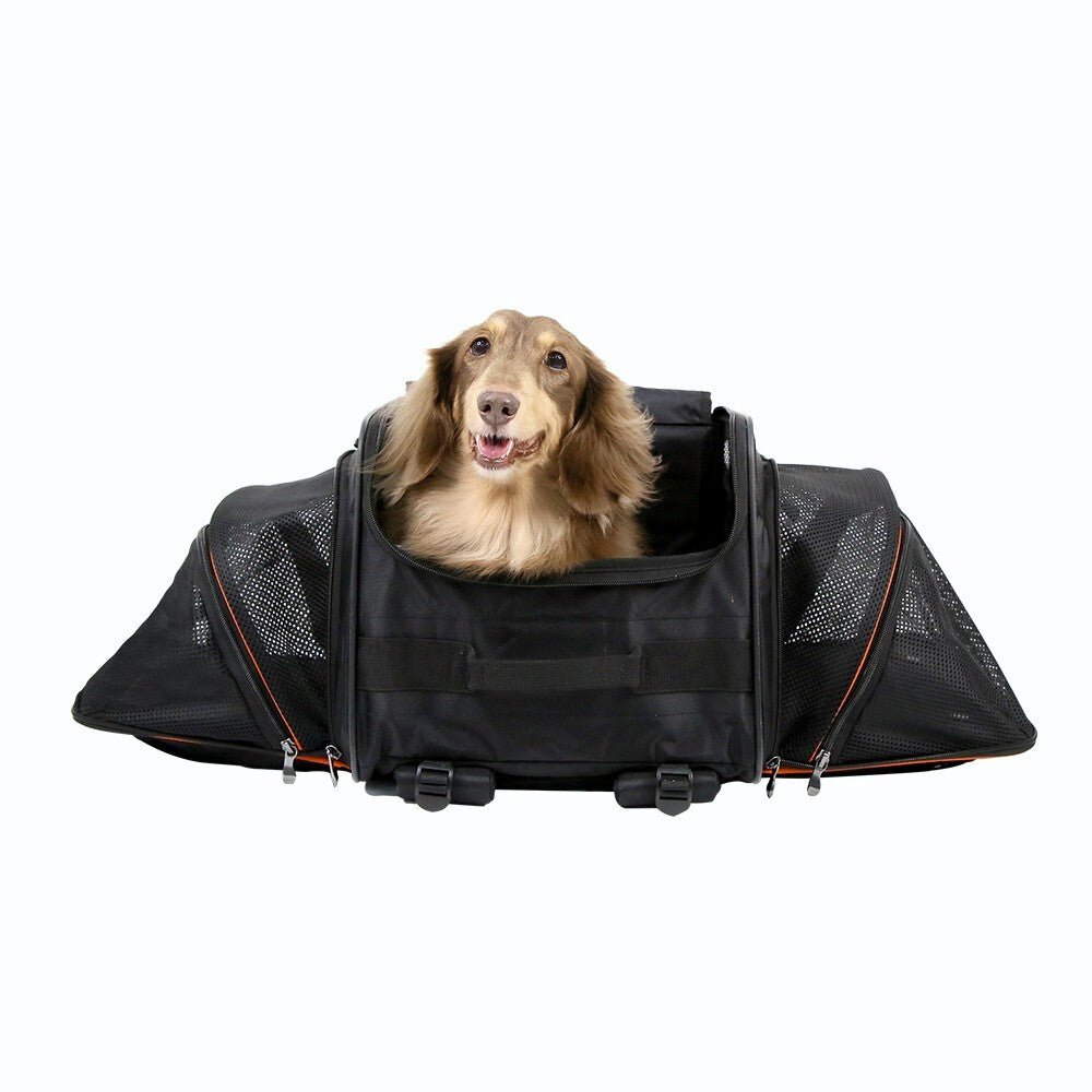 Ibiyaya JetPaw: Expandable Pet Carrier & Backpack - Obsidian/Orange