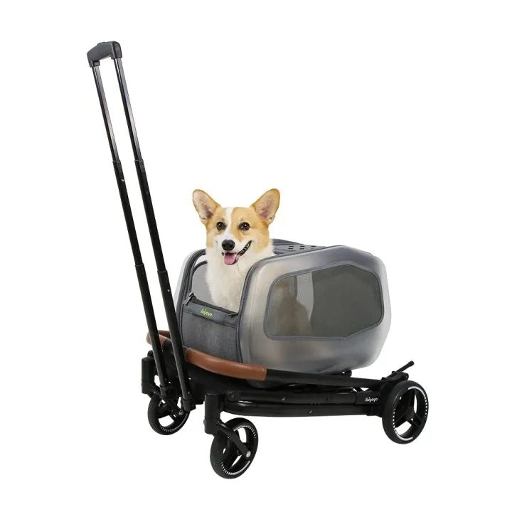 Ibiyaya NeoRider Multi-purpose Detachable Pet Stroller - Silver Mist