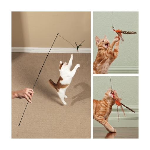 Go Cat Da Bird Original Swivel Cat Feather Teaser