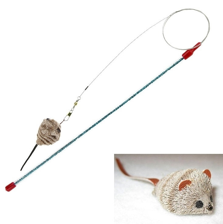 Da Bird Cat Catcher Cat Teaser - Wand with Replaceable Mouse on a Wire 