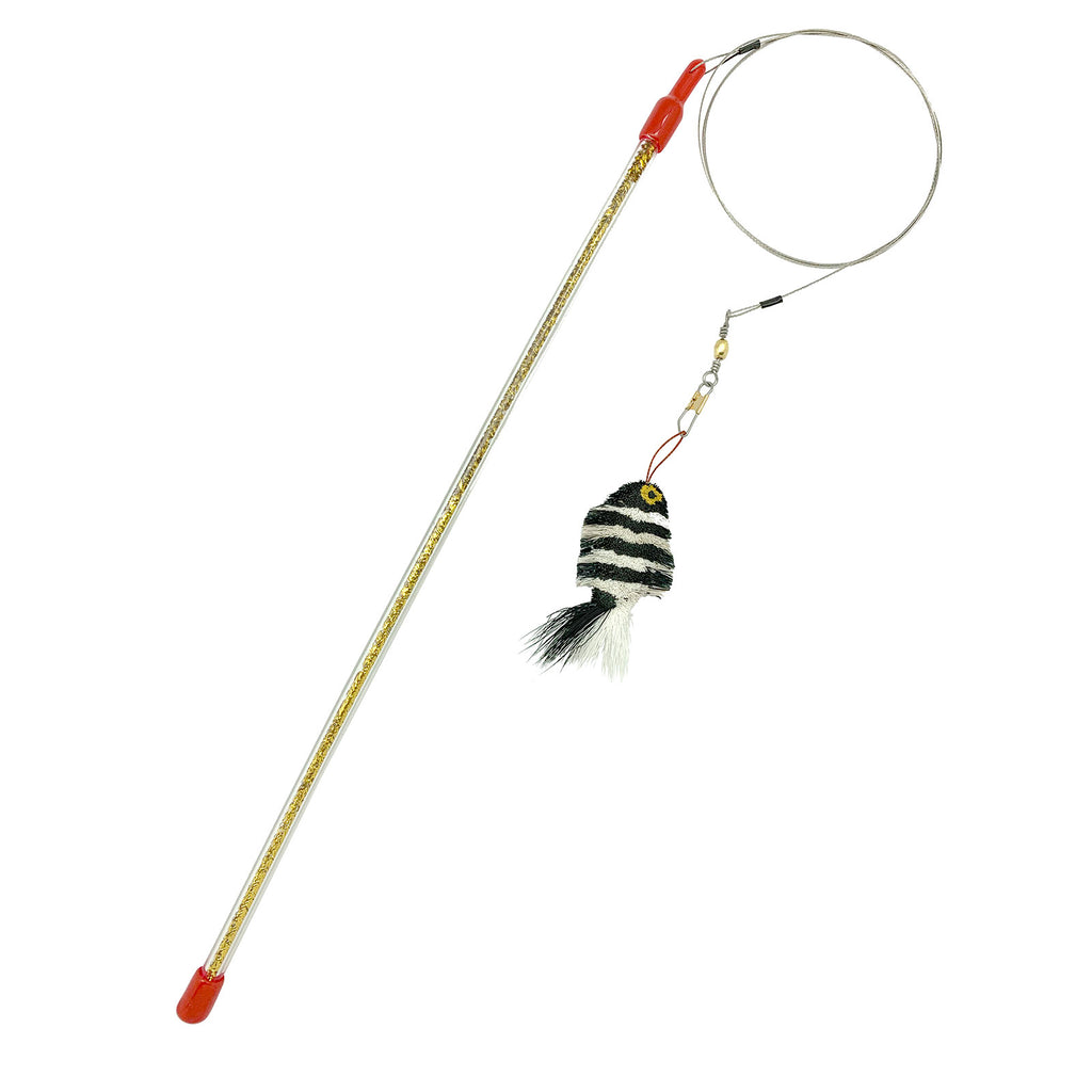 Go Cat Da Zebra Fish Da Bird Cat Wand Toy - Complete Kit 