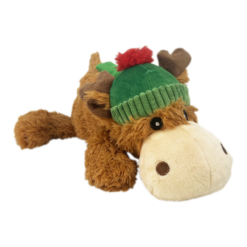 KONG Cozie Snuggle Dog Toy - Christmas Holiday Reindeer - Medium