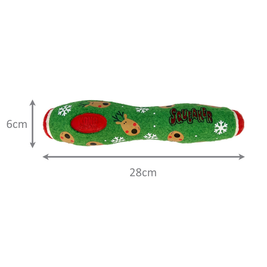 KONG Christmas Holiday AirDog Squeaker Stick Dog Toy - Pack of 3