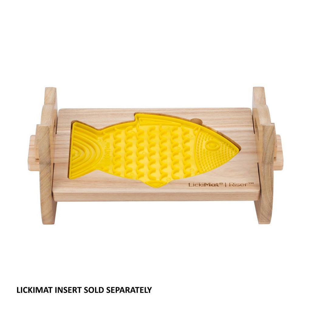 Lickimat Slow Feeder Bowl Wooden Adjustable Elevation Riser for Casper & Felix Lick Mats