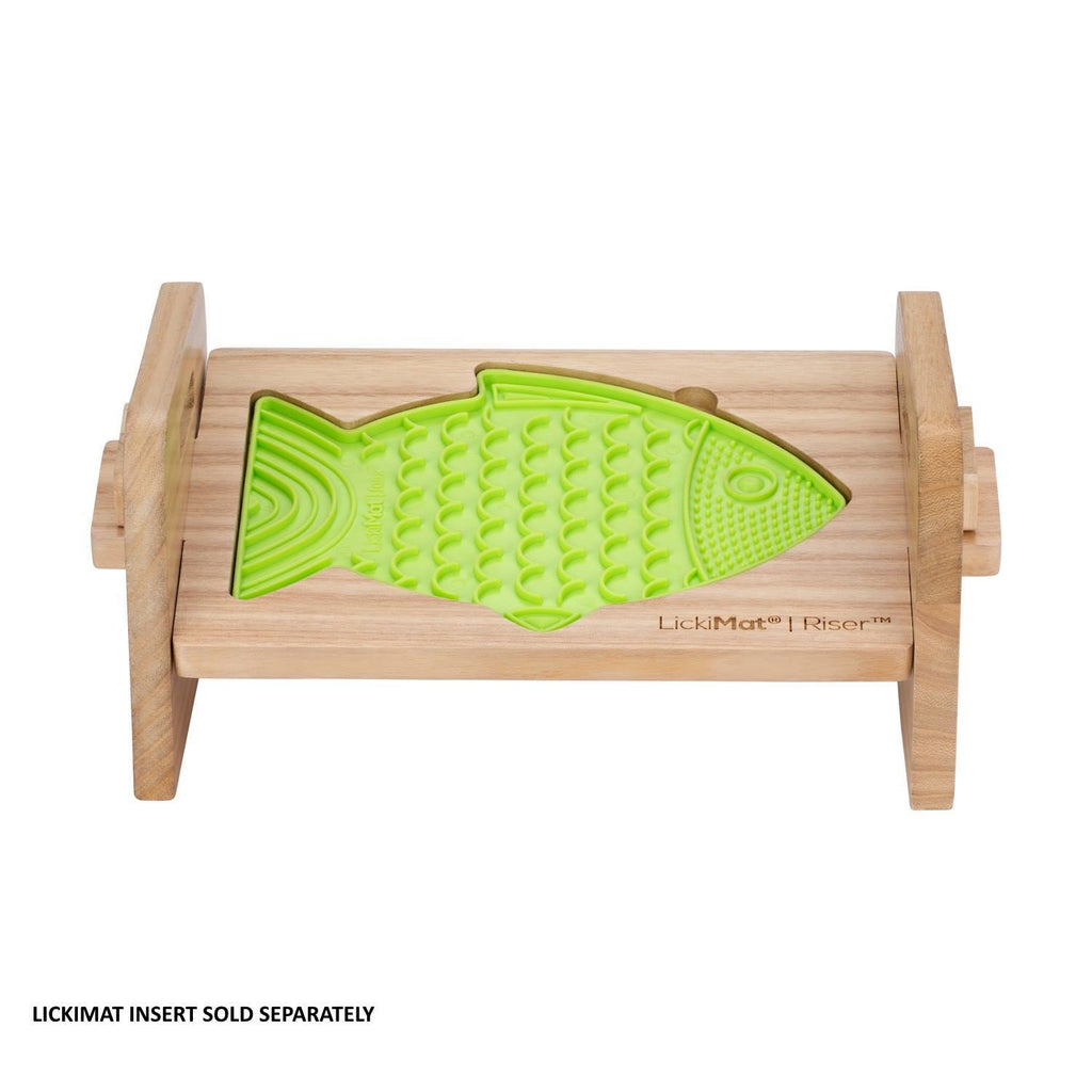 Lickimat Whisker Slow Feeder Bowl Wooden Adjustable Elevation Riser