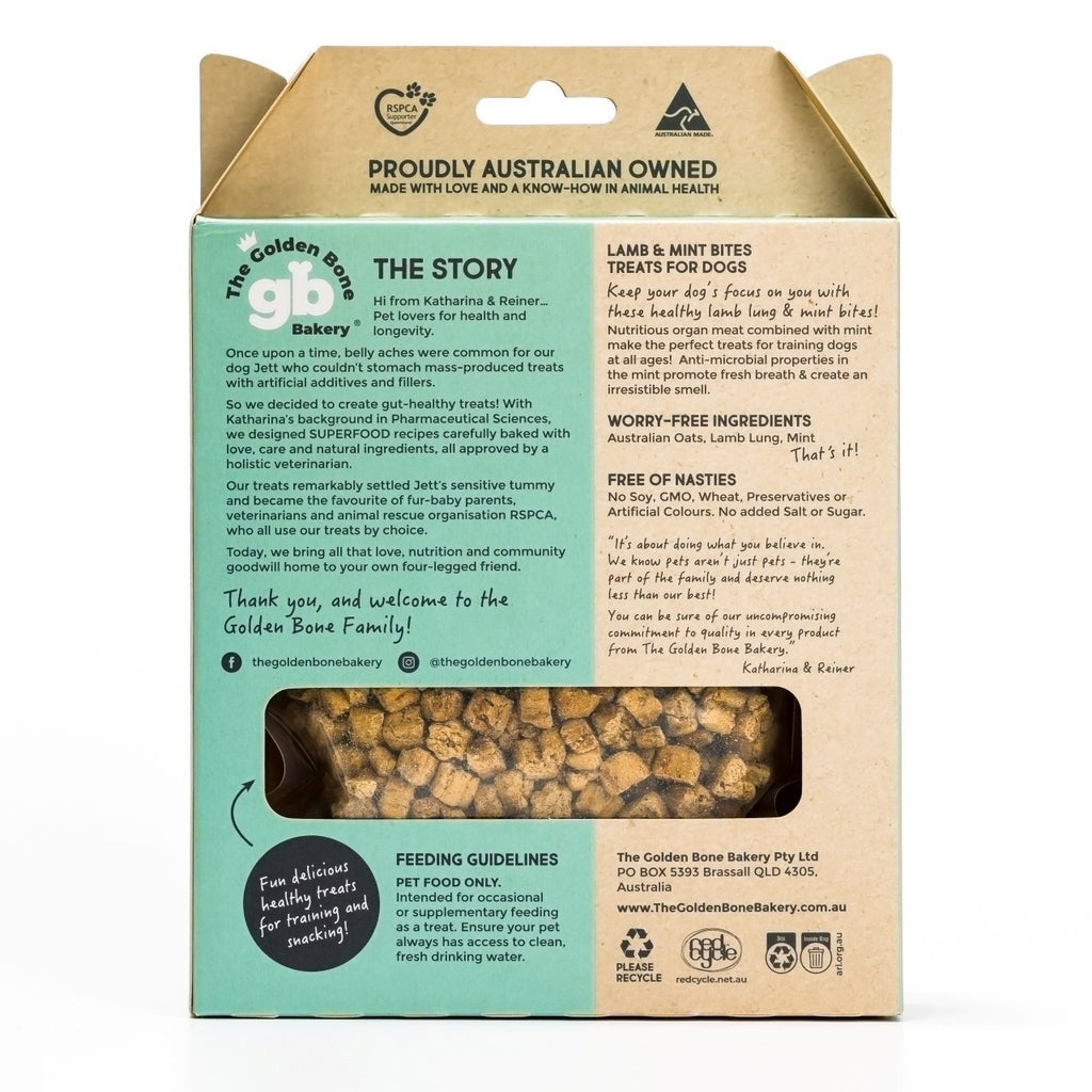 Golden Bone Bakery Lamb & Mint Bites Dog Training Treats - 280g