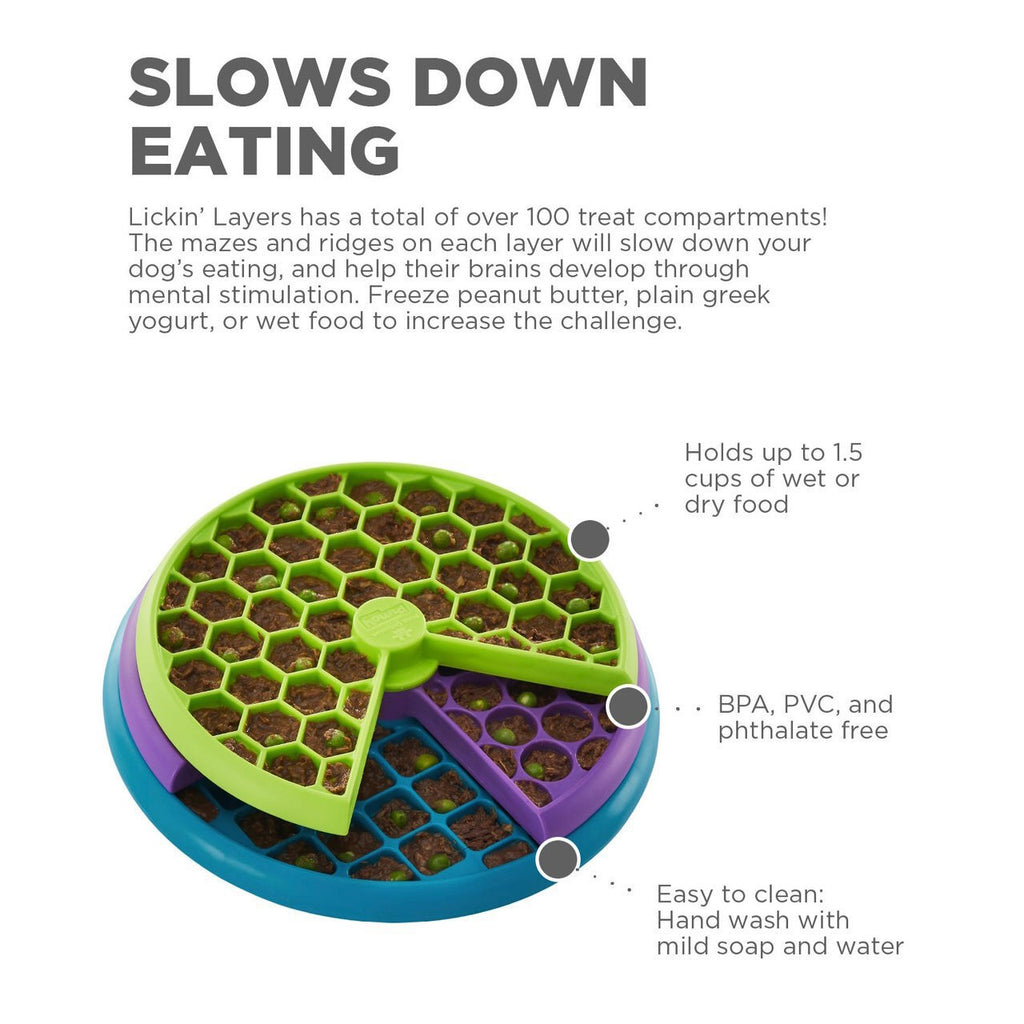 Outward Hound Lickin' Layers Slow Food & Treat Bowl 