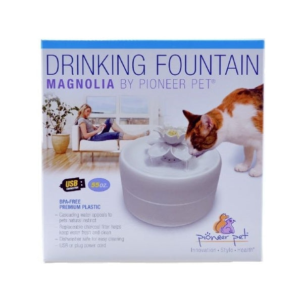 Pioneer Pet Magnolia Petal Fresh Water Pet Drinking Fountain 1.6 Ltrs