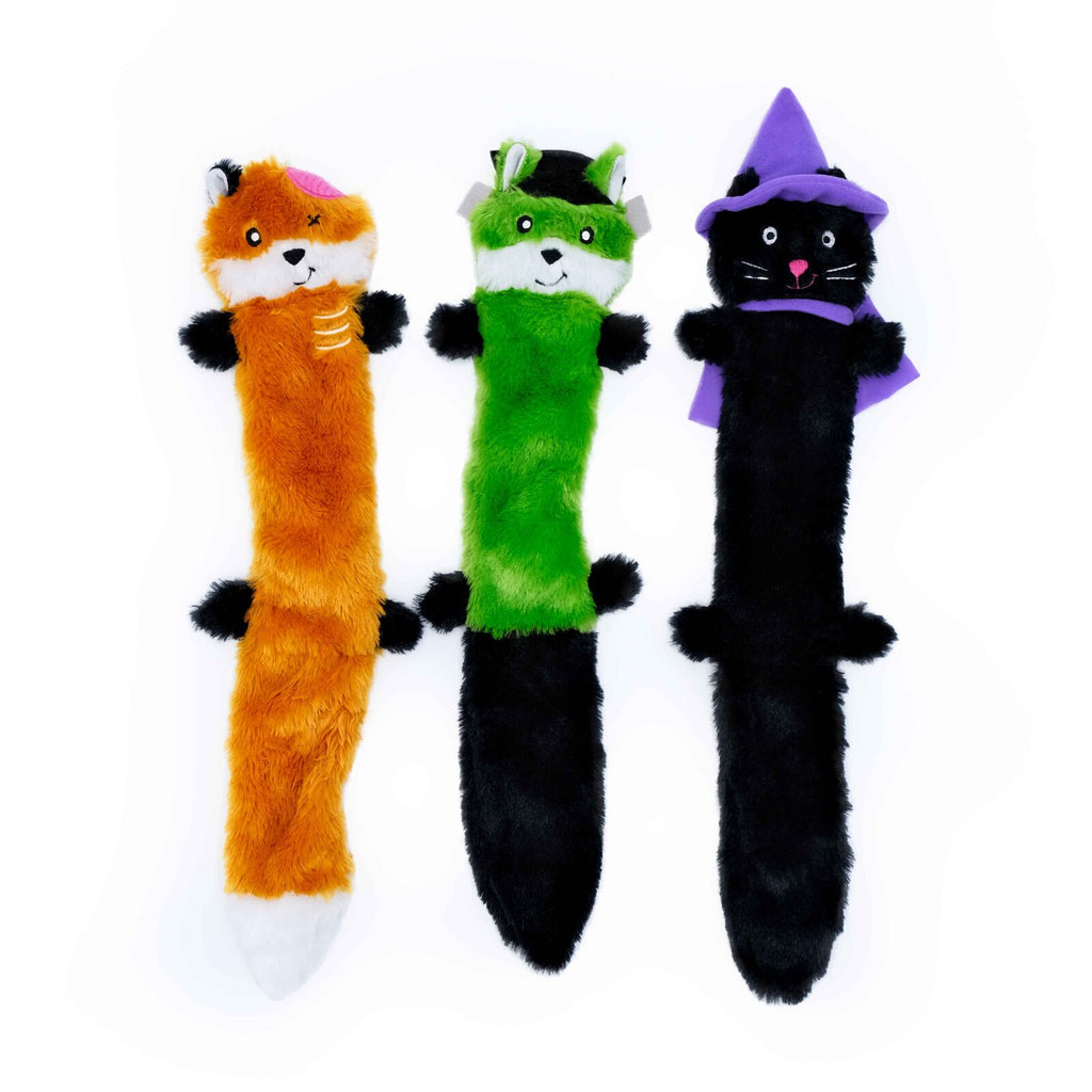 Zippy Paws Halloween Skinny Peltz Squeaker Dog Toy - 3 Pack