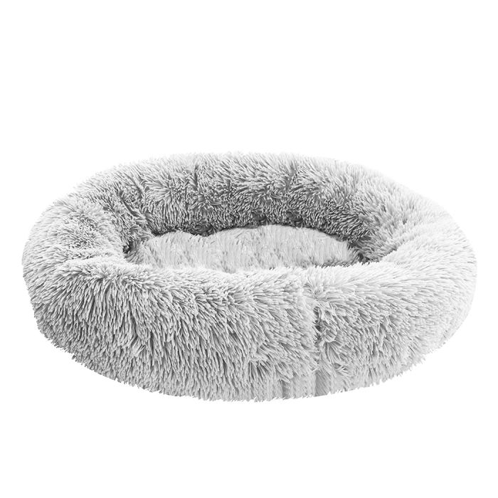 PaWz Soft Plush Donut Calming Bed - Grey - XXL