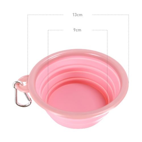 Ibiyaya Quick Bite Collapsible Travel Pet Bowl – Pink