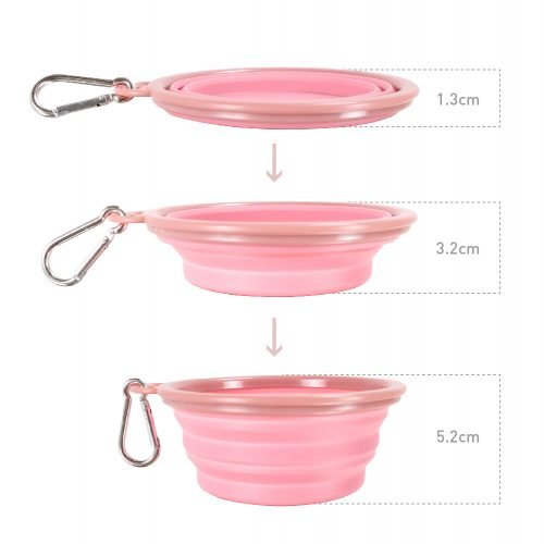 Ibiyaya Quick Bite Collapsible Travel Pet Bowl – Pink