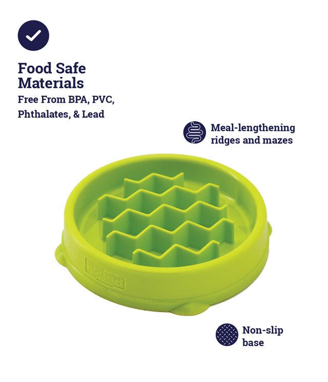 Petstages Kitty Slow Feeder Cat Bowl - Green - X-Small