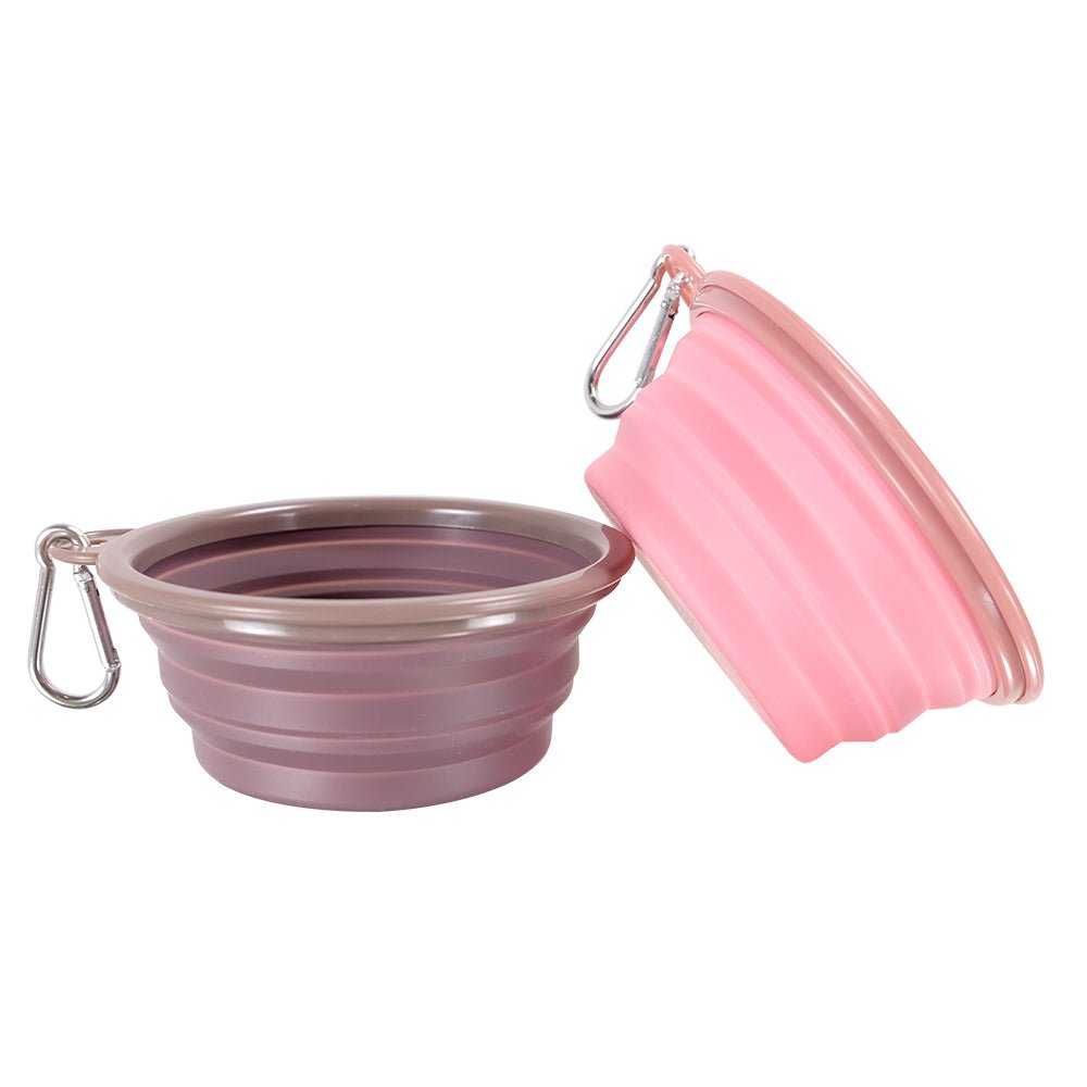 Ibiyaya Quick Bite Collapsible Travel Pet Bowl – Pink