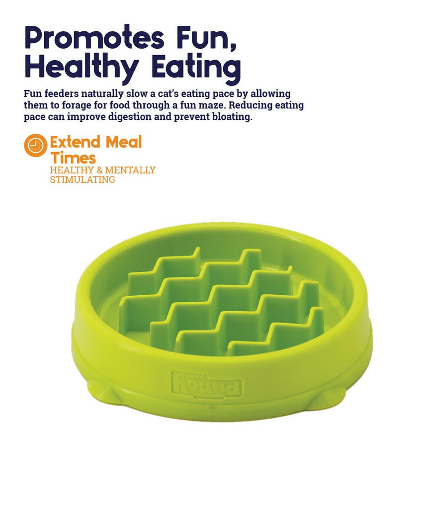 Petstages Kitty Slow Feeder Cat Bowl - Green - X-Small