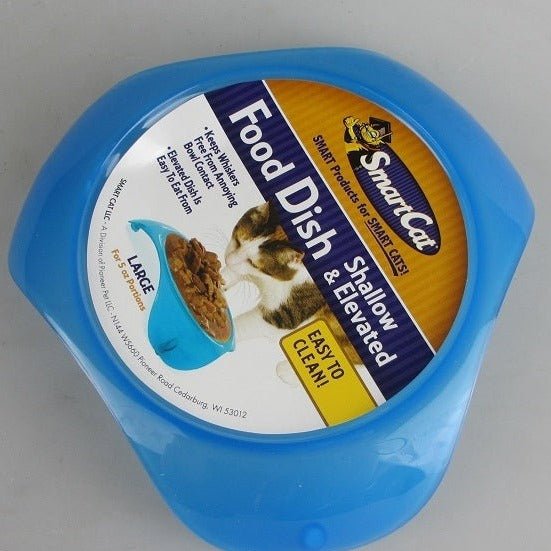 SmartCat Wet Food Dish Shallow & Elevated - Blue