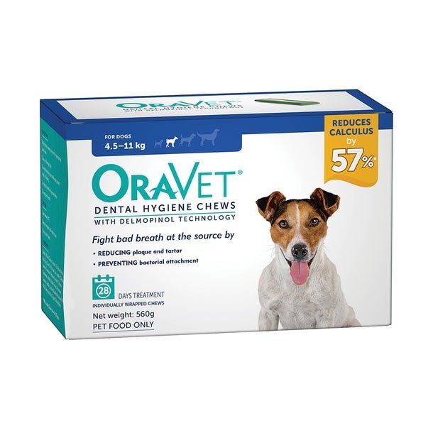 Oravet Plaque & Tartar Control Chews for Small Dogs 4.5-11kg - 28 Pack