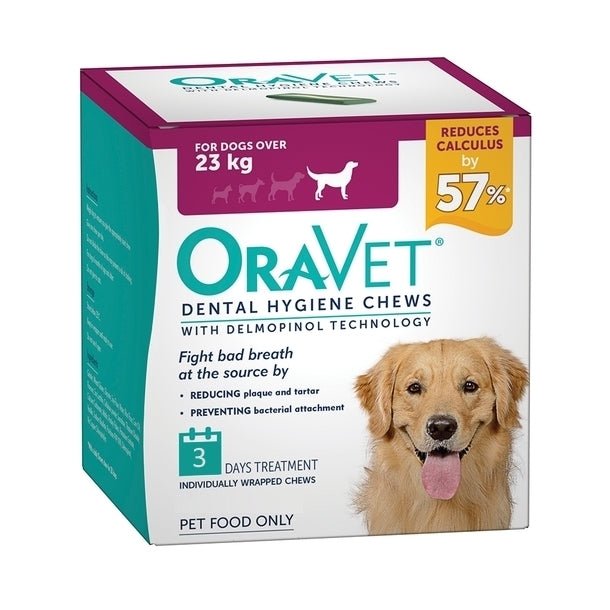 Oravet Plaque & Tartar Control Chews for Large Dogs over 23kg - 3 Pack