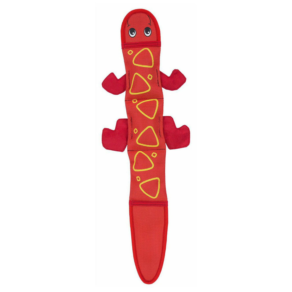 Outward Hound Fire Biterz Tough Squeaker Toy- Red - Lizard