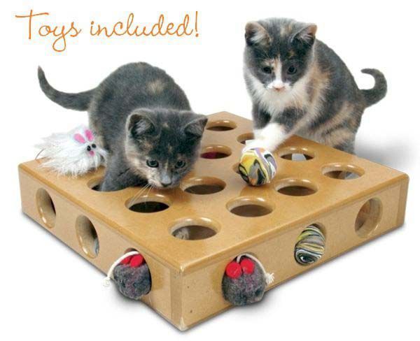 Smartcat Peek-And-Prize Large Toy Box Wooden Cat Toy