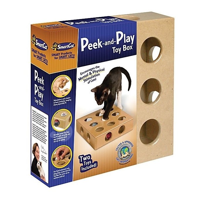 SmartCat Original Peek-And-Play Cat Toy Box With Bonus Toys