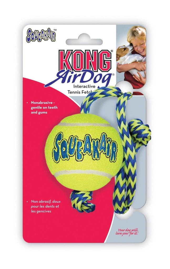 KONG Airdog Squeaker Ball Rope - 3 Units