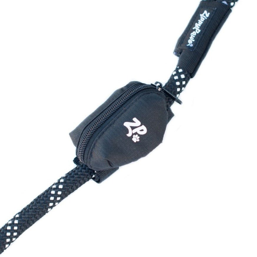 Zippy Paws Adventure Leash Dog Poop Bag Dispenser + BONUS Roll - Volcano Black