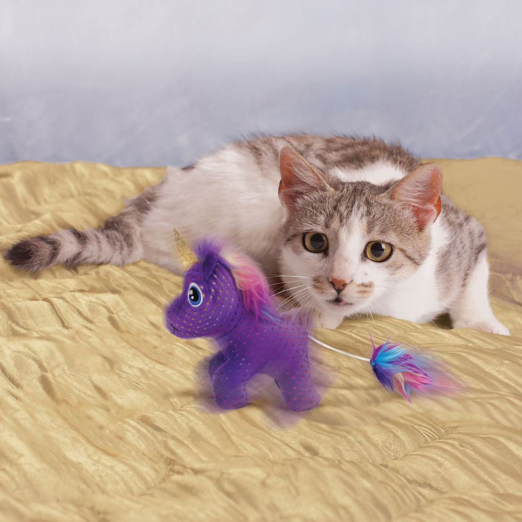KONG Enchanted Buzzy Unicorn Cat Toy - 2 Units