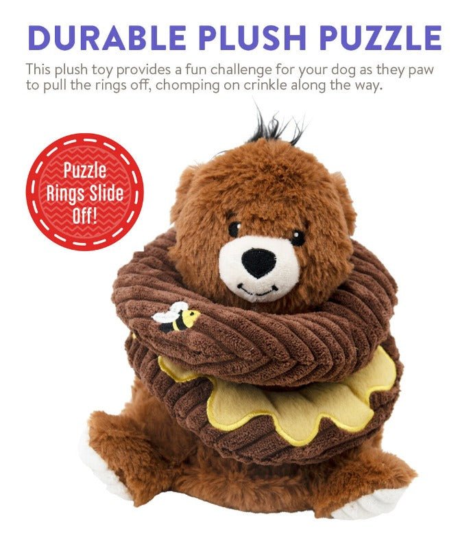 Charming Pet Ringamals Honey Bear Plush Puzzle Dog Toy