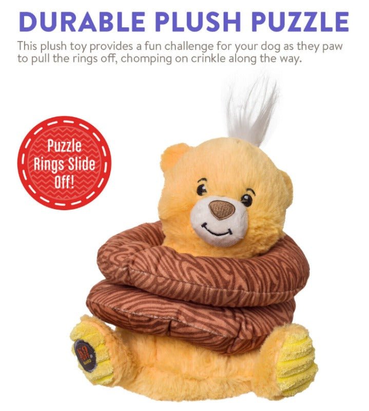 Charming Pet Ringamals Bear Plush Puzzle Dog Toy