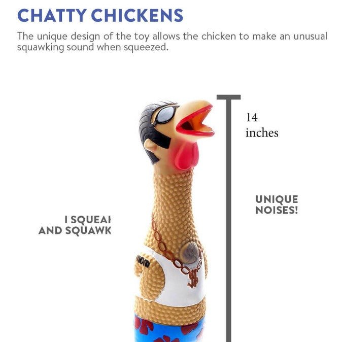 Charming Pet Squawkers Earl Latex Rubber Chicken Dog Toy