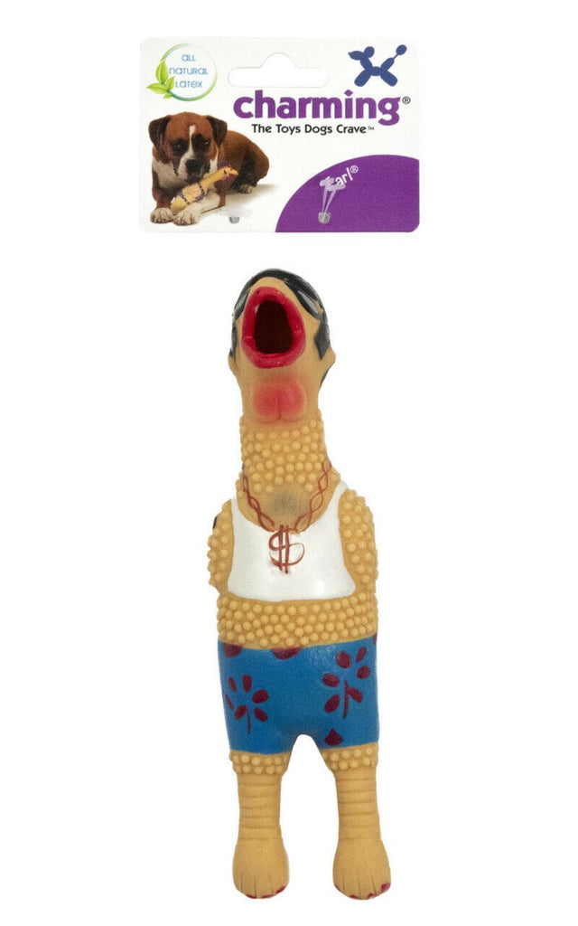 Charming Pet Squawkers Earl Latex Rubber Chicken Dog Toy