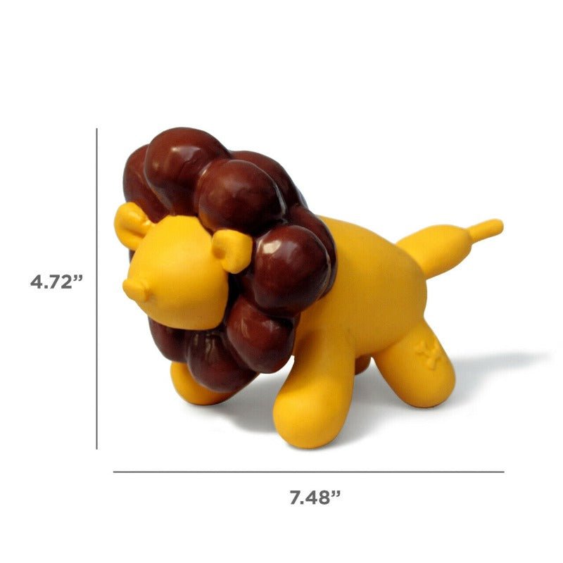 Charming Pet Latex Yellow Balloon Lion Squeaker Dog Toy