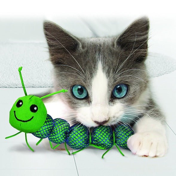 KONG Cat Nibble Critters Caterpillar - Various Colours - 3 Units