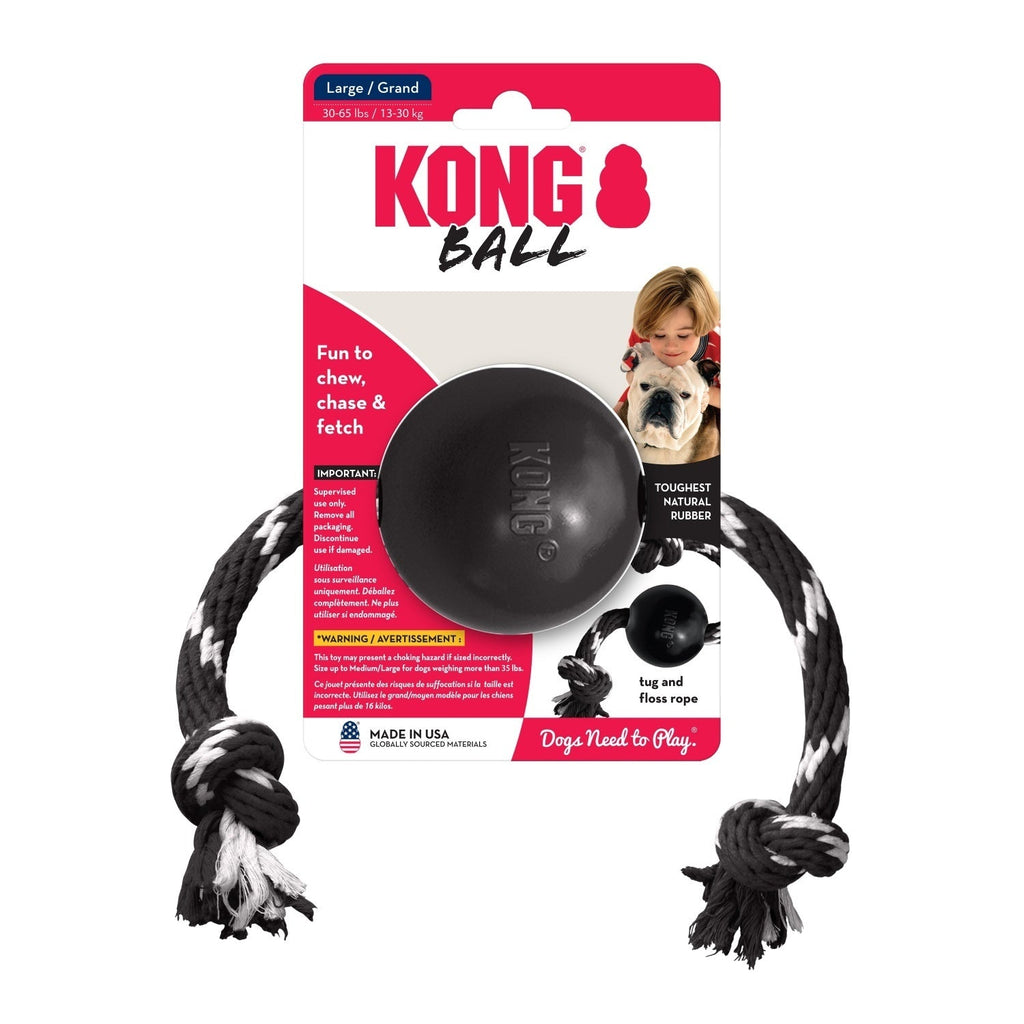 KONG Extreme Dental Dog Toy with Rope - Medium - 3 Units