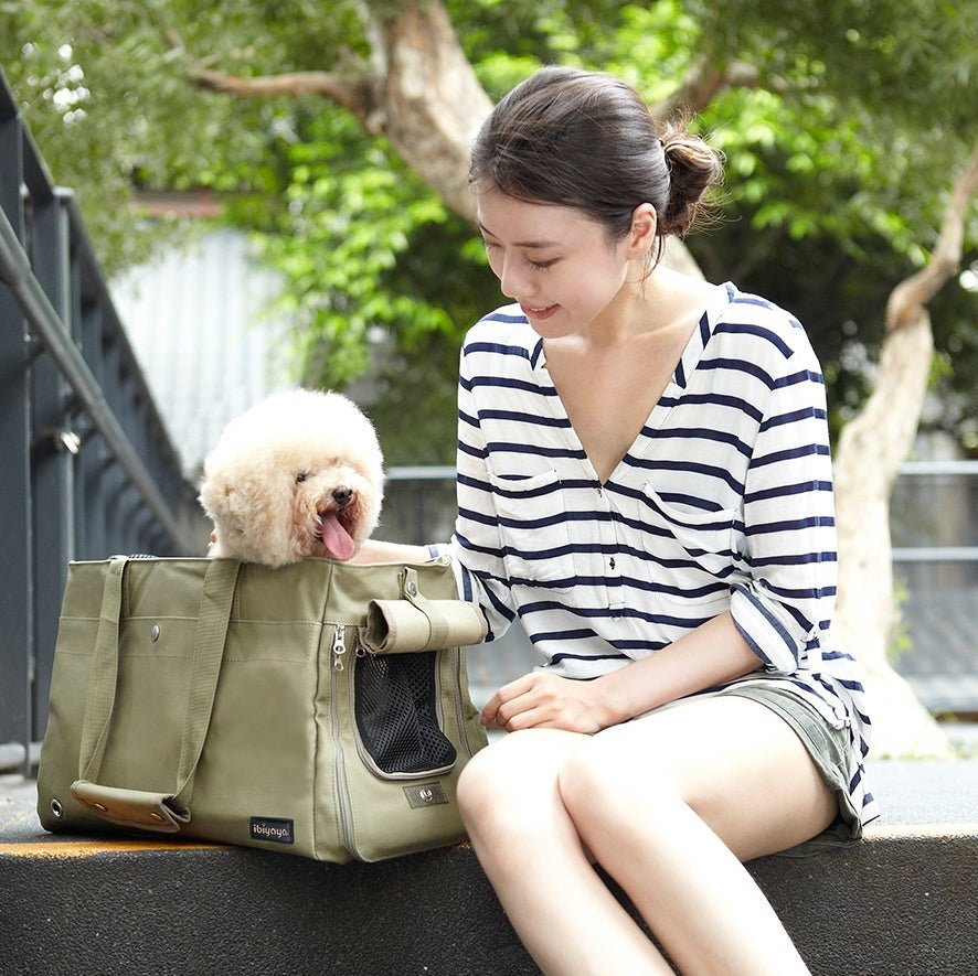 Ibiyaya Canvas Pet Tote - Army Green