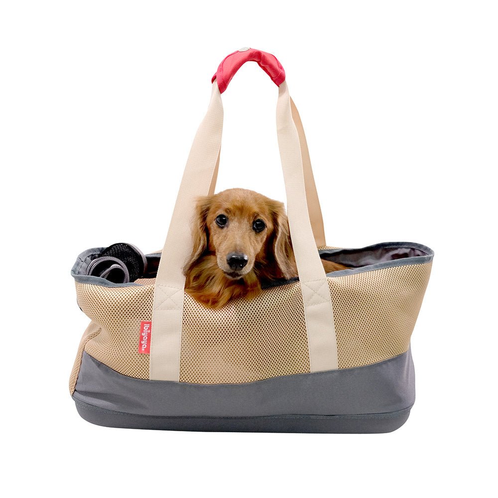 Ibiyaya Breathable Dachshund & Long Pet Carrier Bag - Khaki