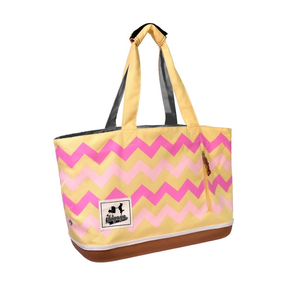 Ibiyaya Canvas Pet Carrier Tote - Yellow/Pink