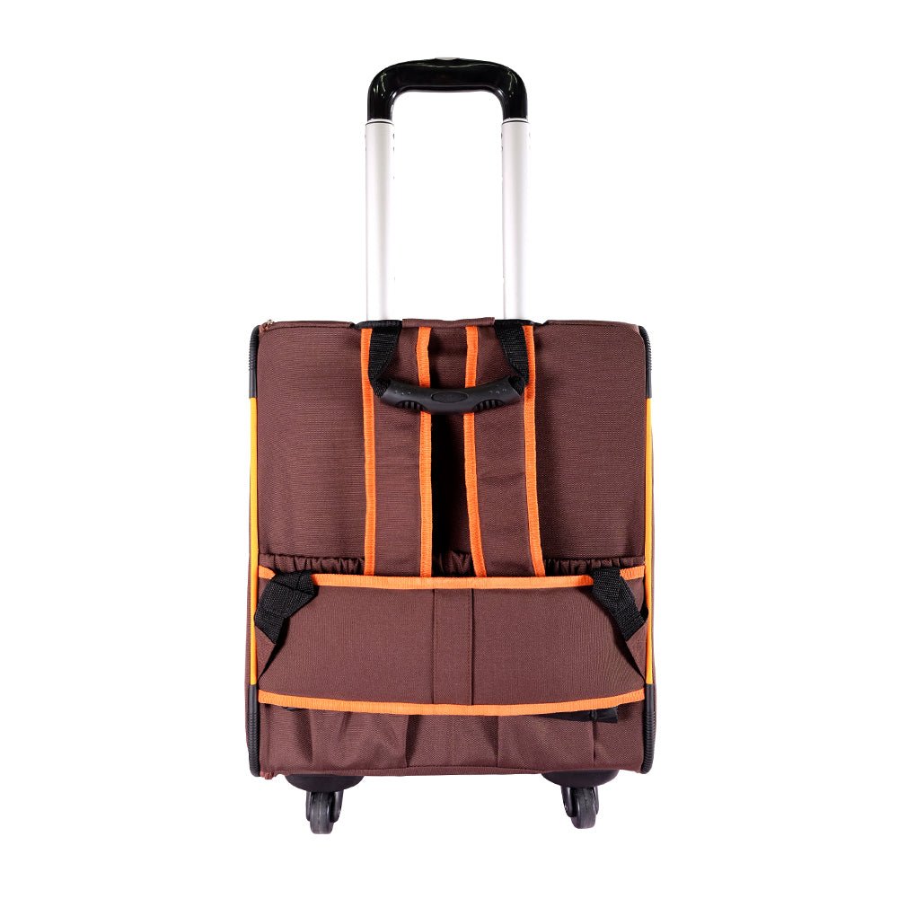 Ibiyaya Liso Backpack Parallel Transport Pet Trolley - Orange/Brown