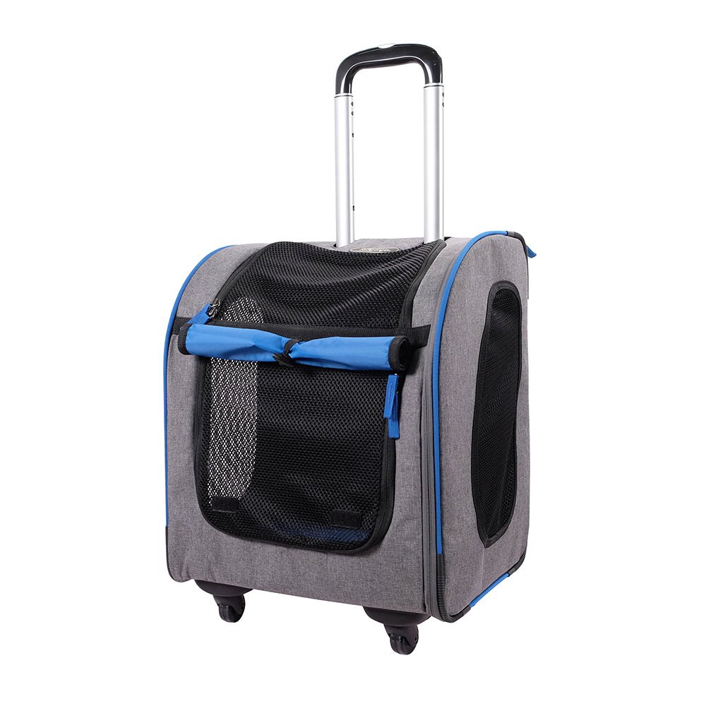 Ibiyaya Liso Backpack Parallel Transport Pet Trolley - Slate/Sapphire