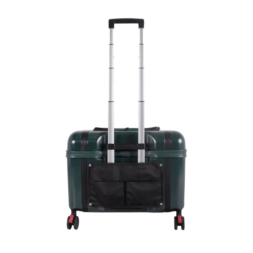 Ibiyaya Lavada Pet Transport Hard Safety Carrier Trolley on Wheels - Phthalo Green