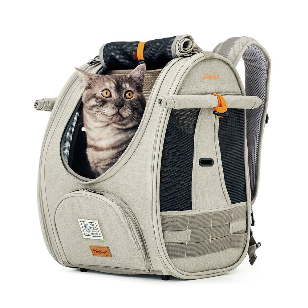 Ibiyaya Adventure Carrier Cat/Dog Backpack - Grey-Green