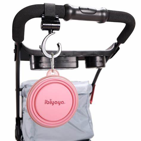 Ibiyaya Quick Bite Collapsible Travel Pet Bowl – Pink