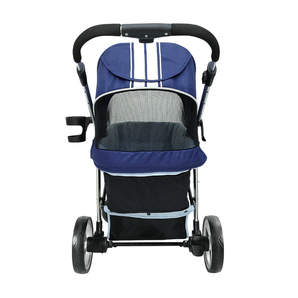 Ibiyaya Collapsible Elegant Retro Pet Stroller - Navy Blue