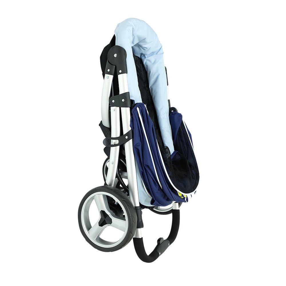Ibiyaya Collapsible Elegant Retro Pet Stroller - Navy Blue