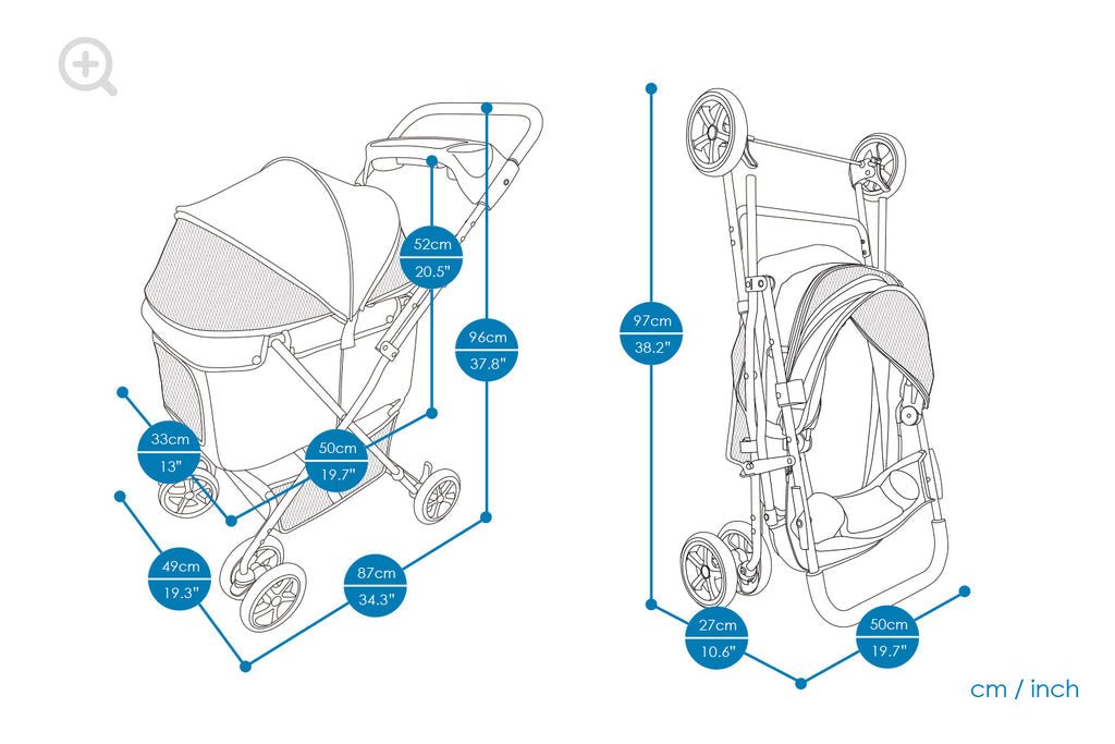 Ibiyaya Easy Strolling Pet Buggy - Simple Gray