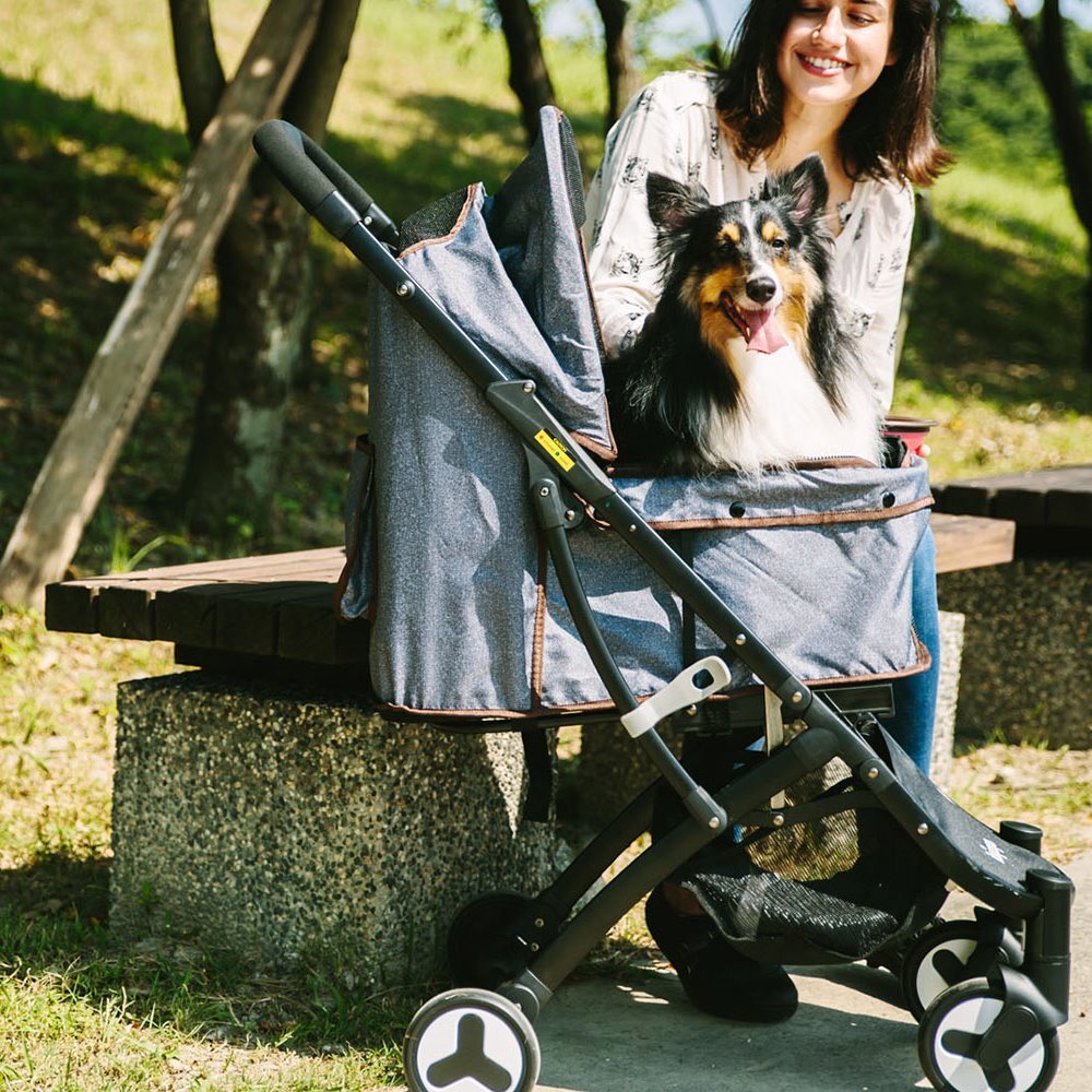 Ibiyaya Speedy Fold Pet Buggy - Gray Jeans